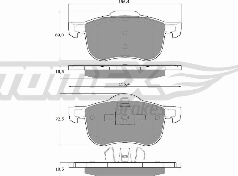 TOMEX brakes TX 14-04 - Kit pastiglie freno, Freno a disco autozon.pro