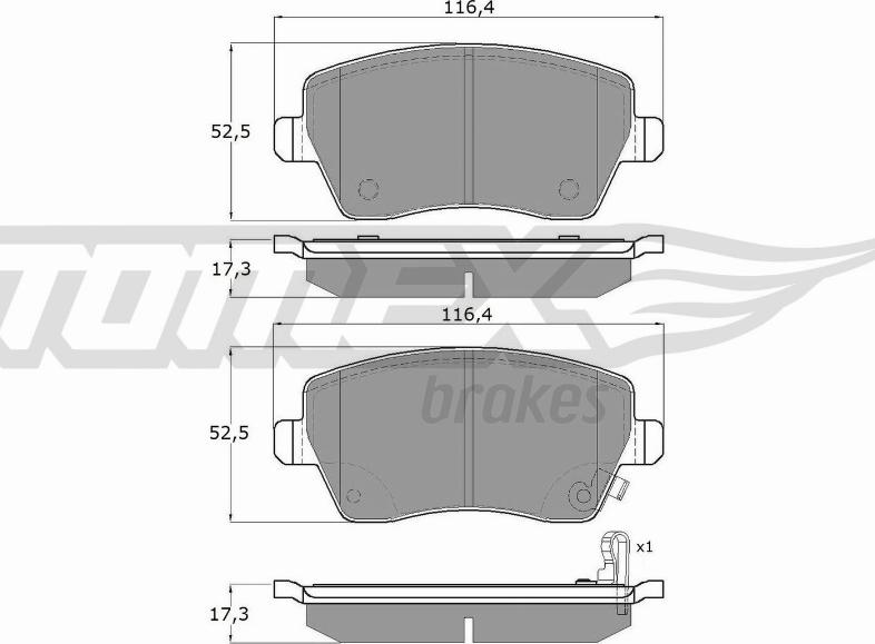 TOMEX brakes TX 14-162 - Kit pastiglie freno, Freno a disco autozon.pro