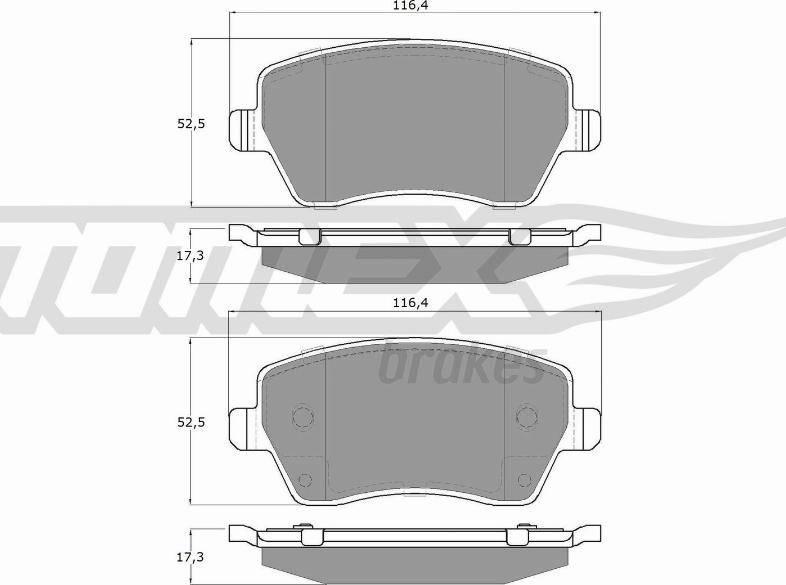 TOMEX brakes TX 14-16 - Kit pastiglie freno, Freno a disco autozon.pro