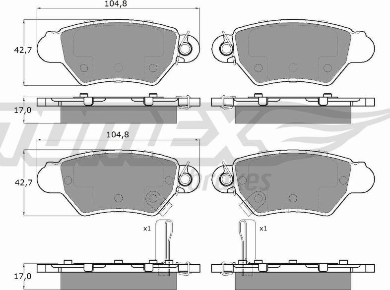 TOMEX brakes TX 14-12 - Kit pastiglie freno, Freno a disco autozon.pro