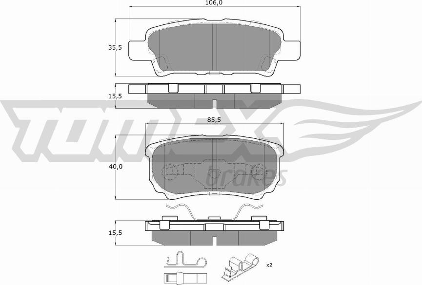 TOMEX brakes TX 14-87 - Kit pastiglie freno, Freno a disco autozon.pro