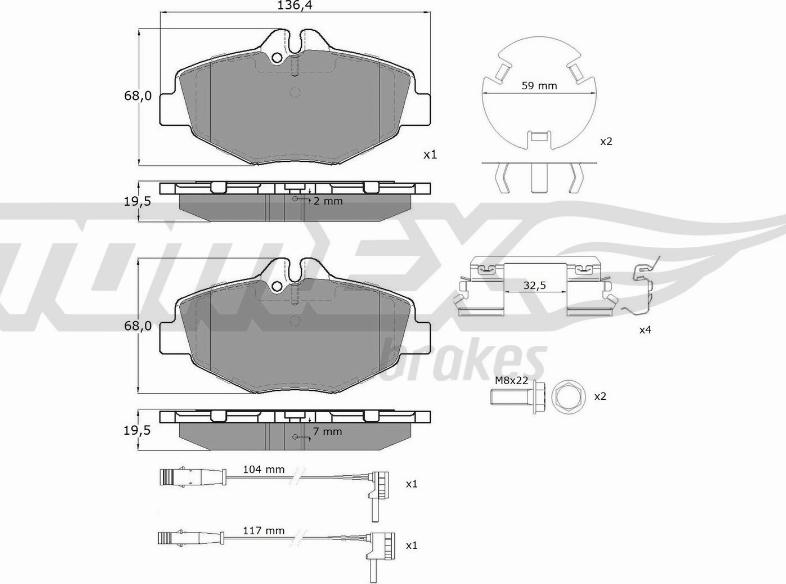 TOMEX brakes TX 14-29 - Kit pastiglie freno, Freno a disco autozon.pro