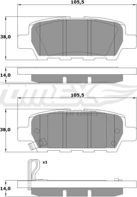 TOMEX brakes TX 14-21 - Kit pastiglie freno, Freno a disco autozon.pro