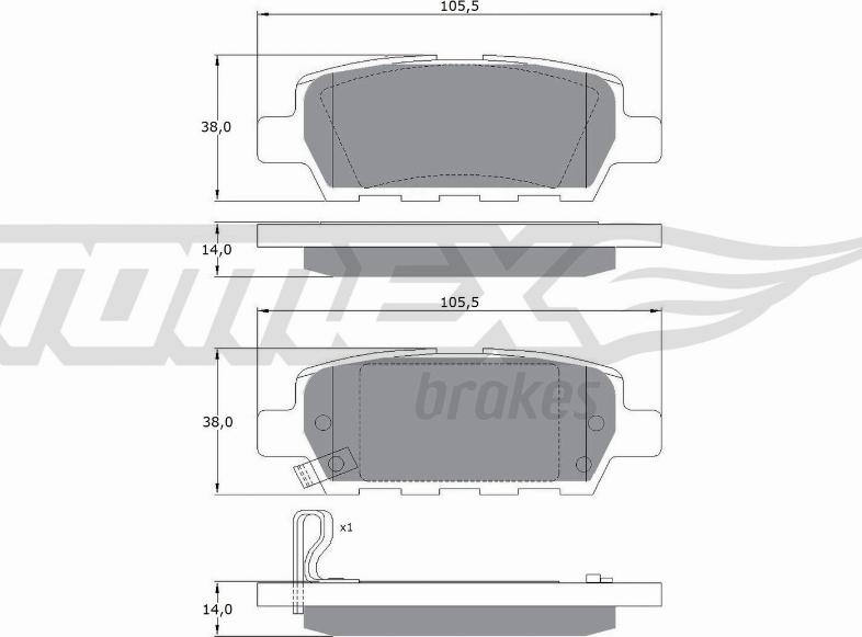 TOMEX brakes TX 14-21 - Kit pastiglie freno, Freno a disco autozon.pro