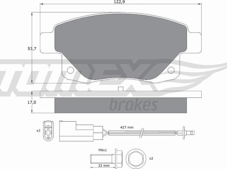 TOMEX brakes TX 14-75 - Kit pastiglie freno, Freno a disco autozon.pro