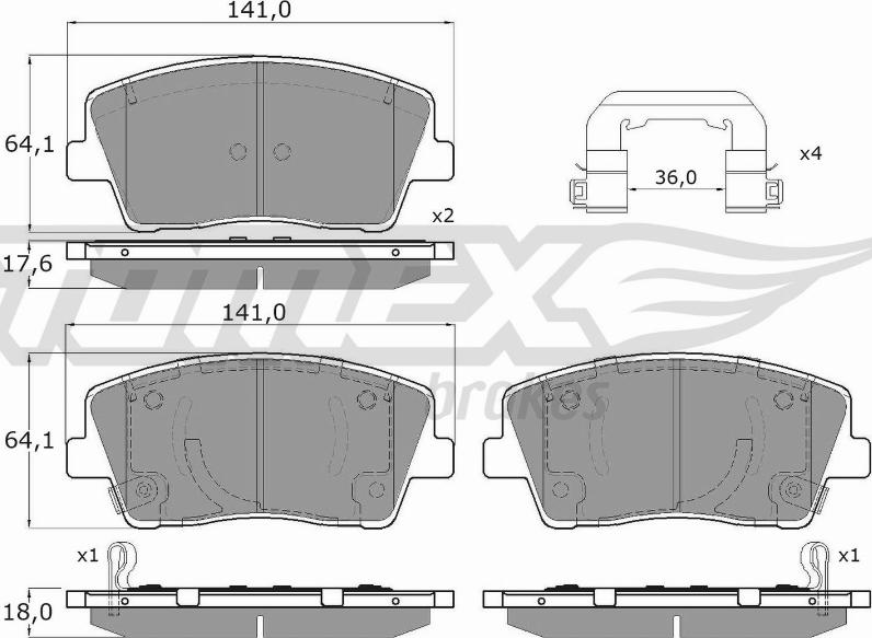 TOMEX brakes TX 15-42 - Kit pastiglie freno, Freno a disco autozon.pro