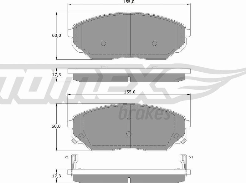 TOMEX brakes TX 15-53 - Kit pastiglie freno, Freno a disco autozon.pro