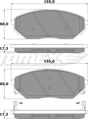 TOMEX brakes TX 15-53 - Kit pastiglie freno, Freno a disco autozon.pro