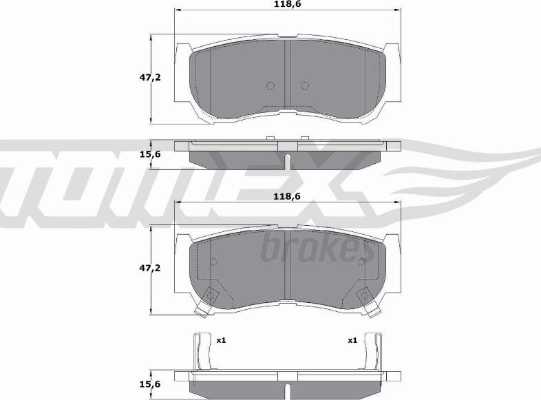 TOMEX brakes TX 15-64 - Kit pastiglie freno, Freno a disco autozon.pro