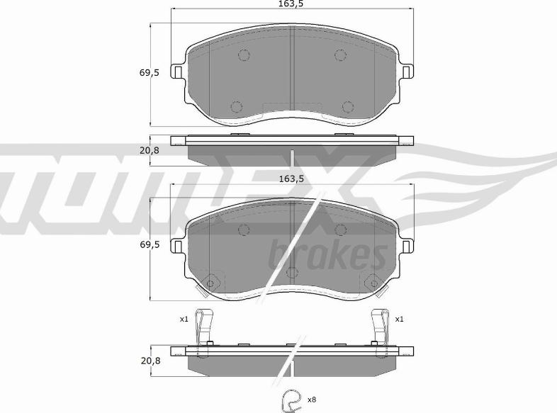 TOMEX brakes TX 15-65 - Kit pastiglie freno, Freno a disco autozon.pro