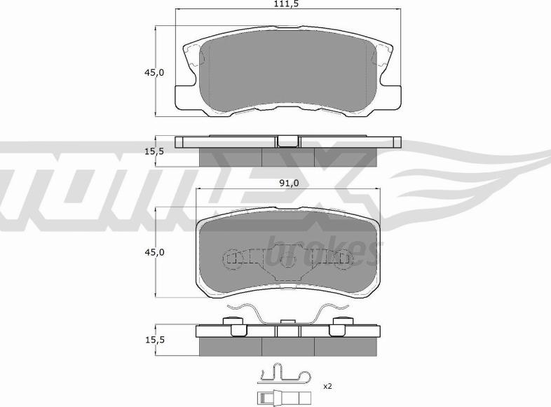 TOMEX brakes TX 15-04 - Kit pastiglie freno, Freno a disco autozon.pro