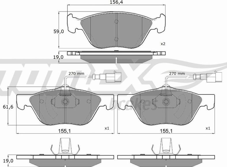 TOMEX brakes TX 15-05 - Kit pastiglie freno, Freno a disco autozon.pro