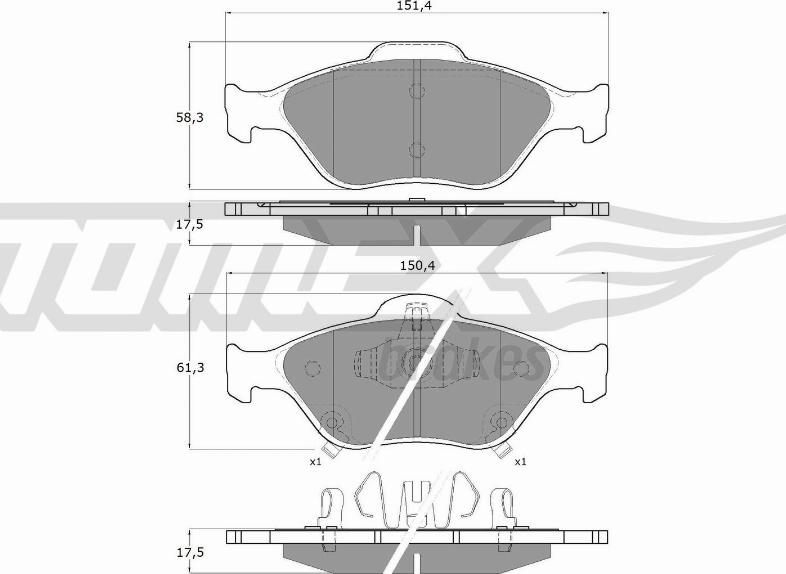 TOMEX brakes TX 15-00 - Kit pastiglie freno, Freno a disco autozon.pro