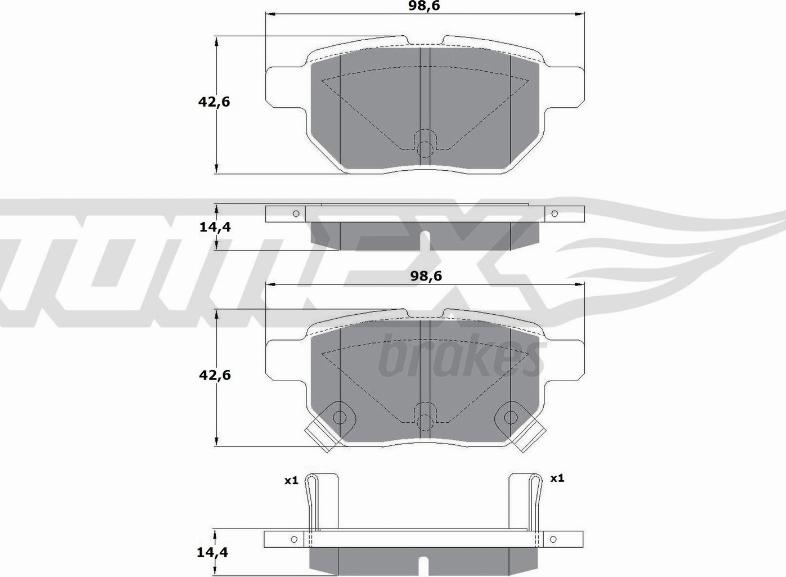 TOMEX brakes TX 15-01 - Kit pastiglie freno, Freno a disco autozon.pro