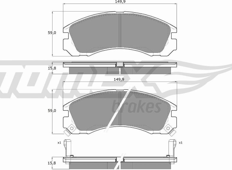 TOMEX brakes TX 15-03 - Kit pastiglie freno, Freno a disco autozon.pro