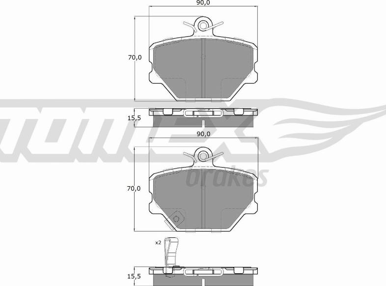 TOMEX brakes TX 15-07 - Kit pastiglie freno, Freno a disco autozon.pro