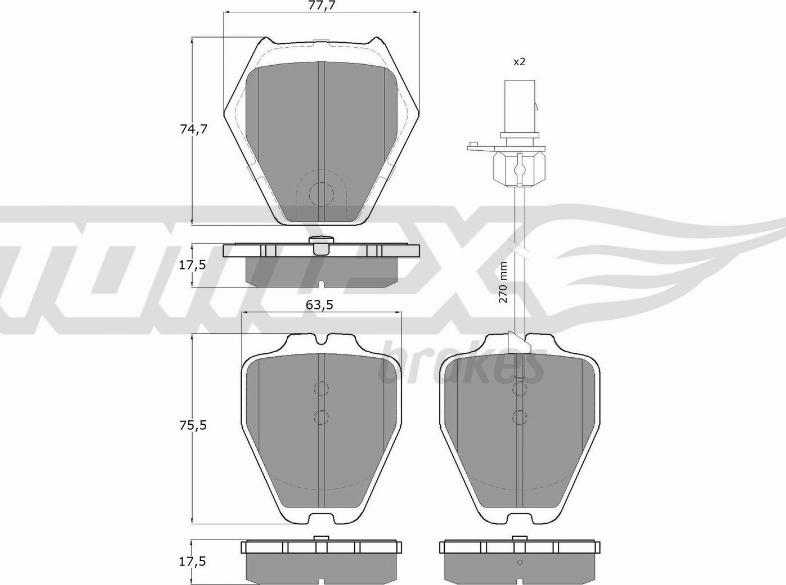 TOMEX brakes TX 15-12 - Kit pastiglie freno, Freno a disco autozon.pro