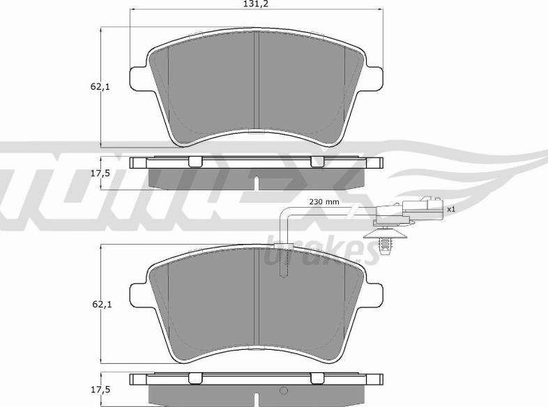 TOMEX brakes TX 15-841 - Kit pastiglie freno, Freno a disco autozon.pro