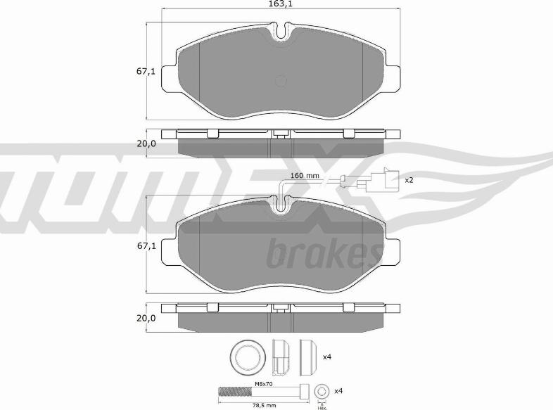 TOMEX brakes TX 15-861 - Kit pastiglie freno, Freno a disco autozon.pro