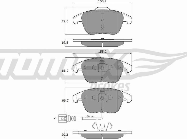 TOMEX brakes TX 15-82 - Kit pastiglie freno, Freno a disco autozon.pro