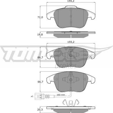 TOMEX brakes TX 15-82 - Kit pastiglie freno, Freno a disco autozon.pro