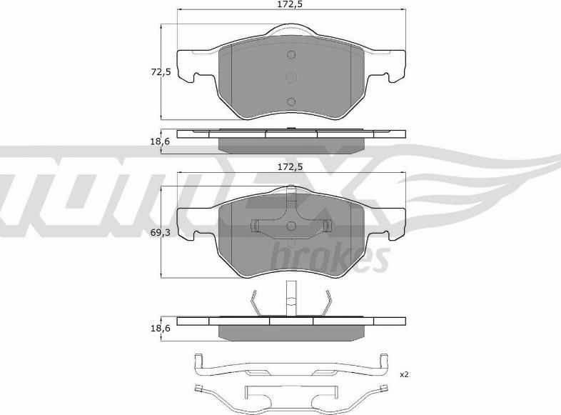 TOMEX brakes TX 15-30 - Kit pastiglie freno, Freno a disco autozon.pro