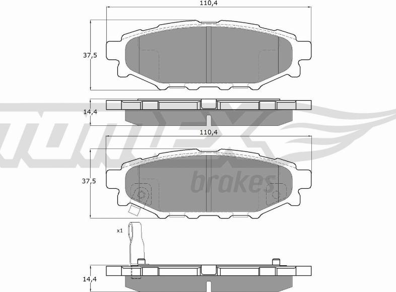 TOMEX brakes TX 15-37 - Kit pastiglie freno, Freno a disco autozon.pro