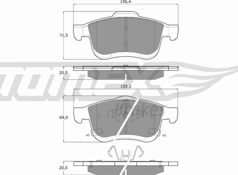 TOMEX brakes TX 15-251 - Kit pastiglie freno, Freno a disco autozon.pro