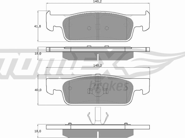 TOMEX brakes TX 16-941 - Kit pastiglie freno, Freno a disco autozon.pro