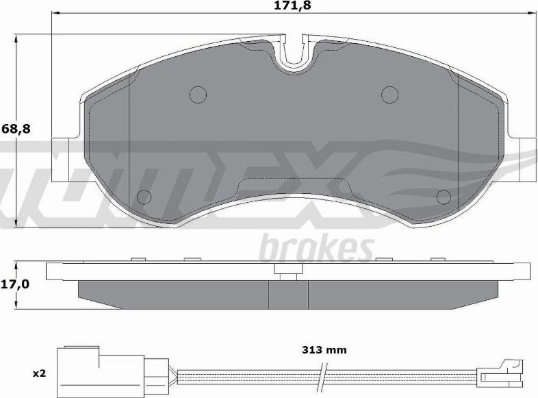 TOMEX brakes TX 16-95 - Kit pastiglie freno, Freno a disco autozon.pro