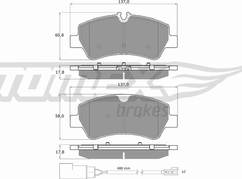 TOMEX brakes TX 16-961 - Kit pastiglie freno, Freno a disco autozon.pro