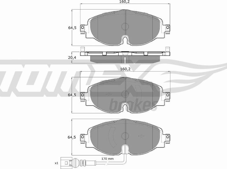 TOMEX brakes TX 16-97 - Kit pastiglie freno, Freno a disco autozon.pro