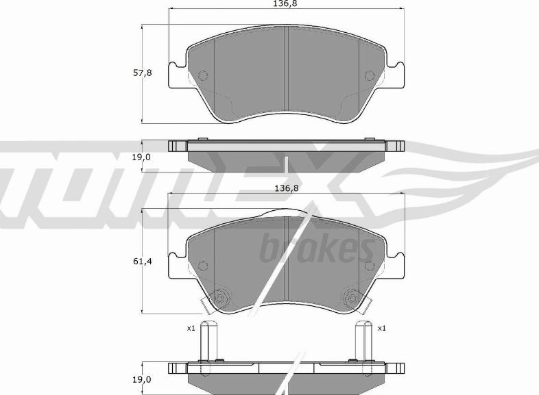 TOMEX brakes TX 16-45 - Kit pastiglie freno, Freno a disco autozon.pro