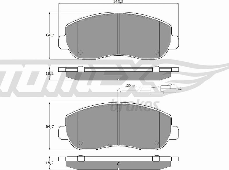 TOMEX brakes TX 16-40 - Kit pastiglie freno, Freno a disco autozon.pro