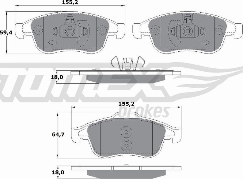 TOMEX brakes TX 16-41 - Kit pastiglie freno, Freno a disco autozon.pro