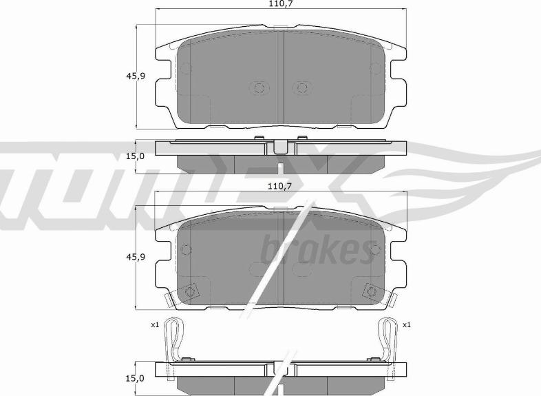 TOMEX brakes TX 16-43 - Kit pastiglie freno, Freno a disco autozon.pro