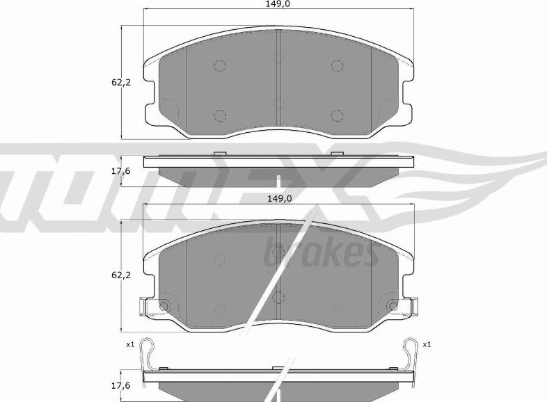 TOMEX brakes TX 16-42 - Kit pastiglie freno, Freno a disco autozon.pro