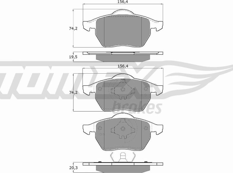 TOMEX brakes TX 16-54 - Kit pastiglie freno, Freno a disco autozon.pro