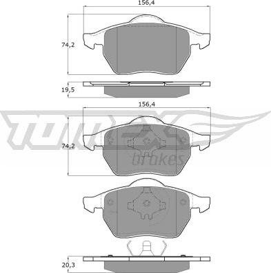 TOMEX brakes TX 16-54 - Kit pastiglie freno, Freno a disco autozon.pro