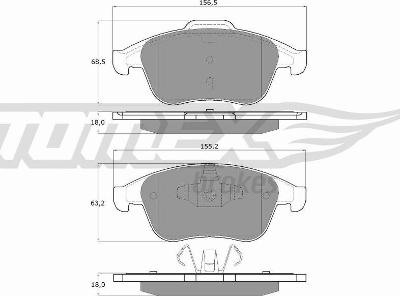 TOMEX brakes TX 16-56 - Kit pastiglie freno, Freno a disco autozon.pro