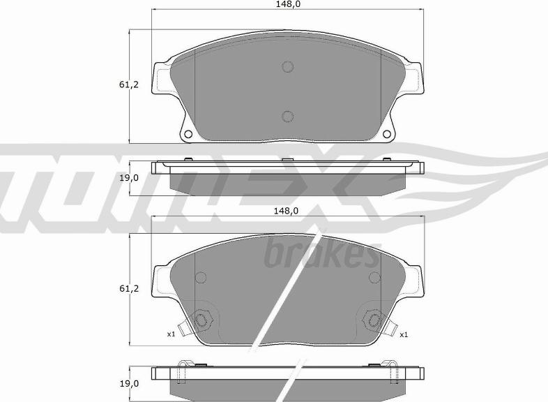 TOMEX brakes TX 16-51 - Kit pastiglie freno, Freno a disco autozon.pro