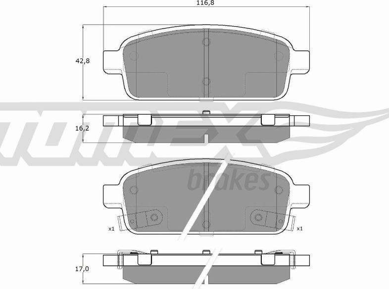 TOMEX brakes TX 16-52 - Kit pastiglie freno, Freno a disco autozon.pro