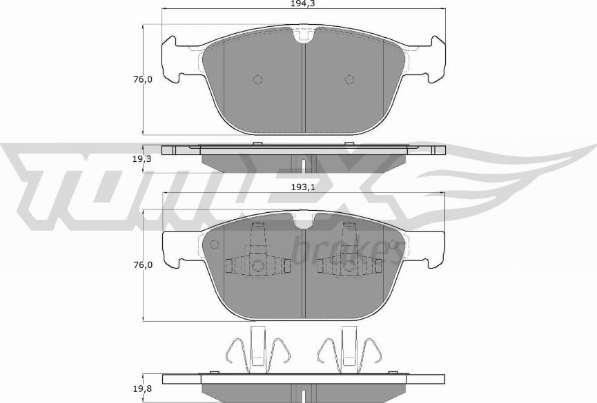 TOMEX brakes TX 16-57 - Kit pastiglie freno, Freno a disco autozon.pro