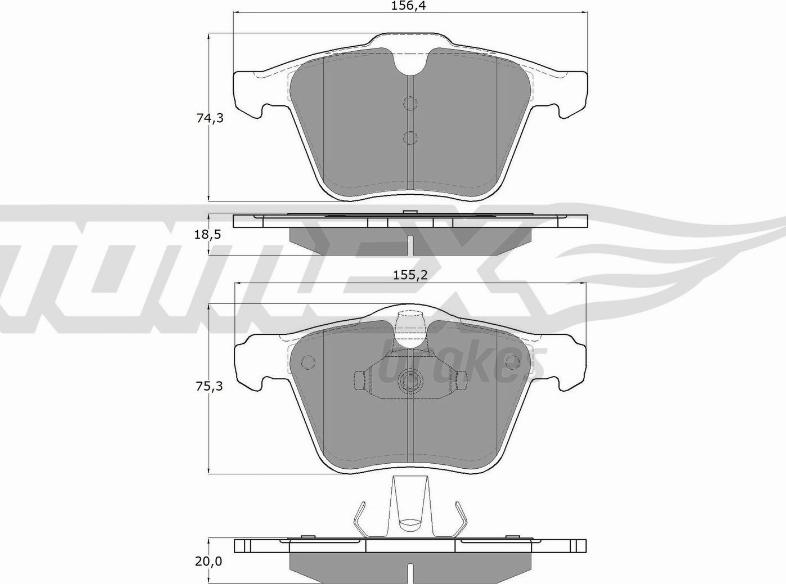 TOMEX brakes TX 16-64 - Kit pastiglie freno, Freno a disco autozon.pro