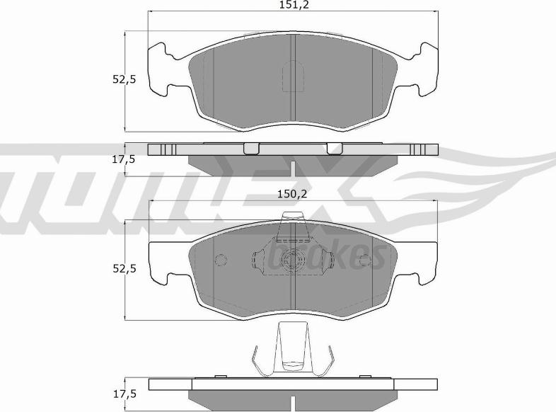 TOMEX brakes TX 16-61 - Kit pastiglie freno, Freno a disco autozon.pro