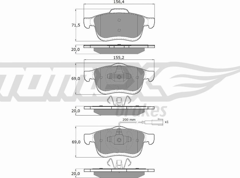 TOMEX brakes TX 16-63 - Kit pastiglie freno, Freno a disco autozon.pro