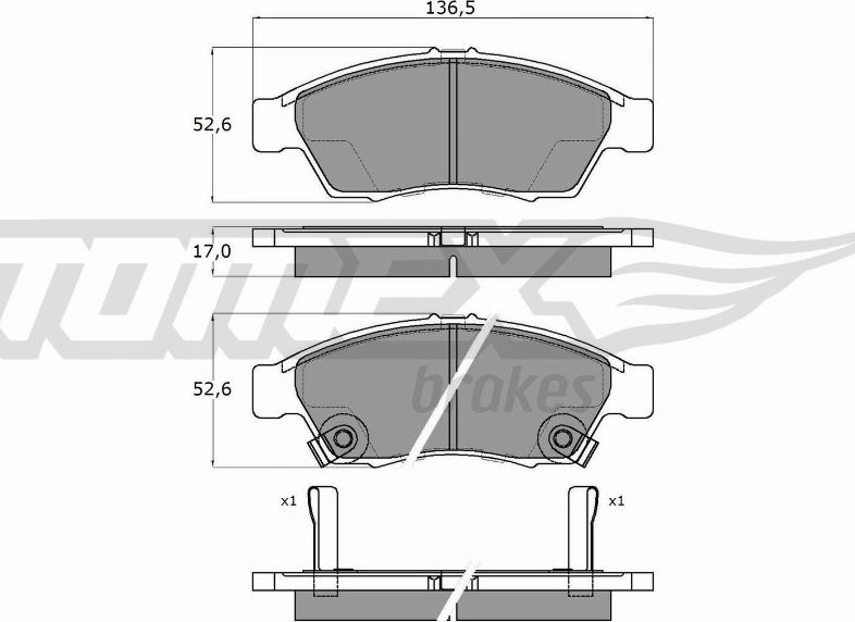 TOMEX brakes TX 16-08 - Kit pastiglie freno, Freno a disco autozon.pro