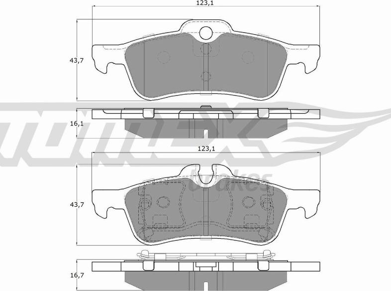 TOMEX brakes TX 16-03 - Kit pastiglie freno, Freno a disco autozon.pro