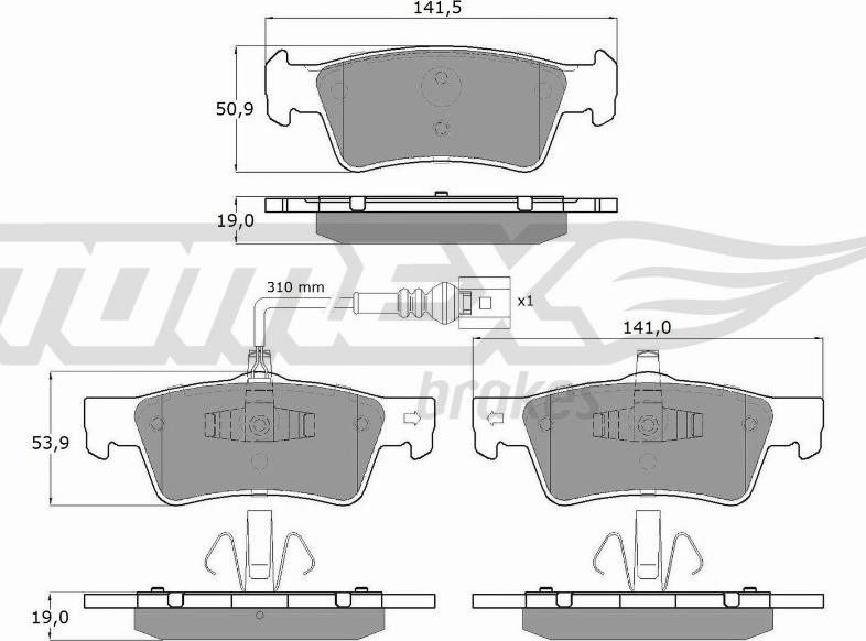 TOMEX brakes TX 16-14 - Kit pastiglie freno, Freno a disco autozon.pro