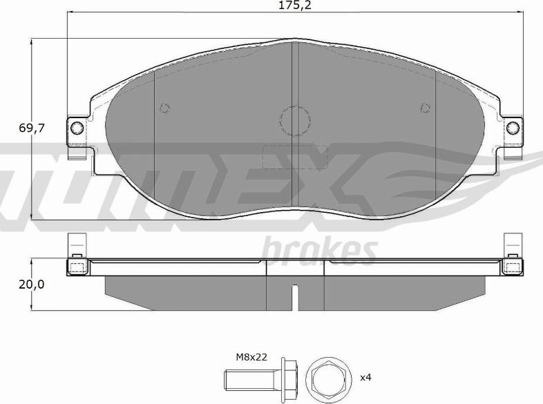 TOMEX brakes TX 16-842 - Kit pastiglie freno, Freno a disco autozon.pro